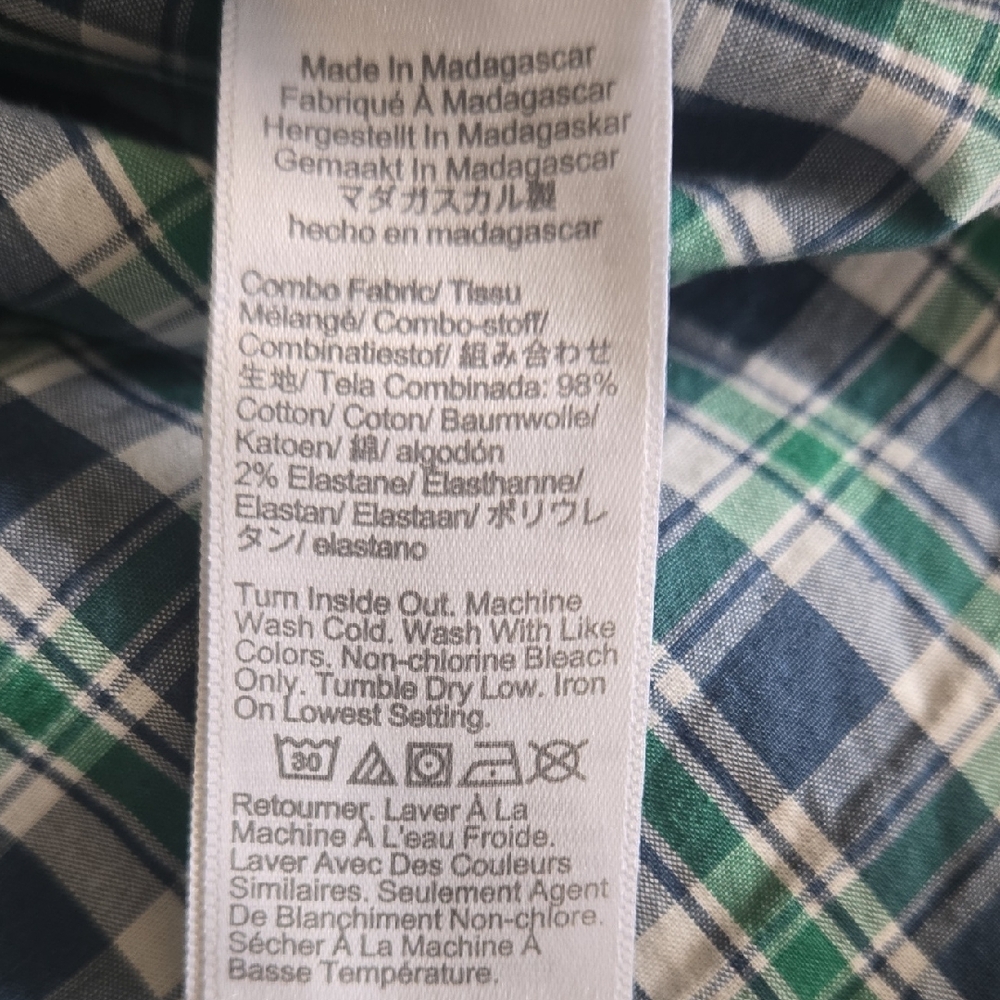 J. Crew Navy and Green Checkered Shirt - Picture 10 of 10